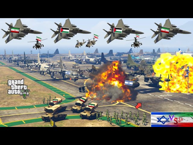 Israel Military Base of Jerusalem Badly Destroyed by Iranian Fighter Jets & Drones - GTA 5