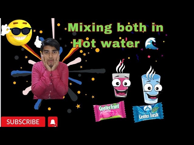 Center fruit Vs Center fresh | Mixing both in hot 🔥 water 🌊#new experiment #crazy