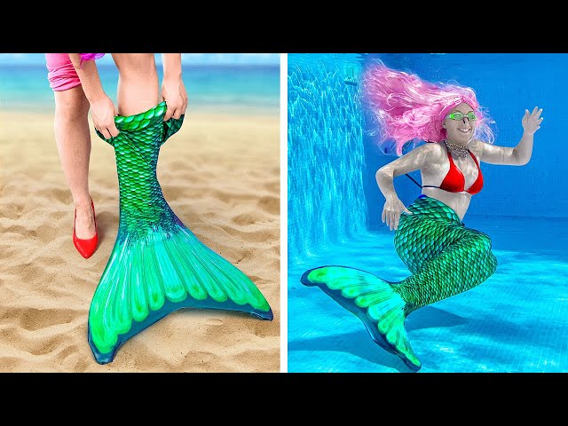 OMG! so cool 😍😍 She turned into real mermaid 🧜‍♀️💘