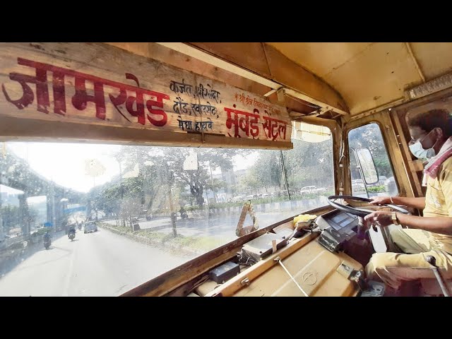 MUMBAI - JAMKHED MSRTC BUS JOURNEY FROM PANVEL TO PUNE | MSRTC CABIN RIDE | MUMBAI PUNE EXPRESSWAY