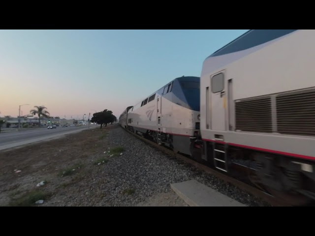 VR180 - Amtrak Coast Starlight Train #11 Southbound in Oxnard - September 4th 2020