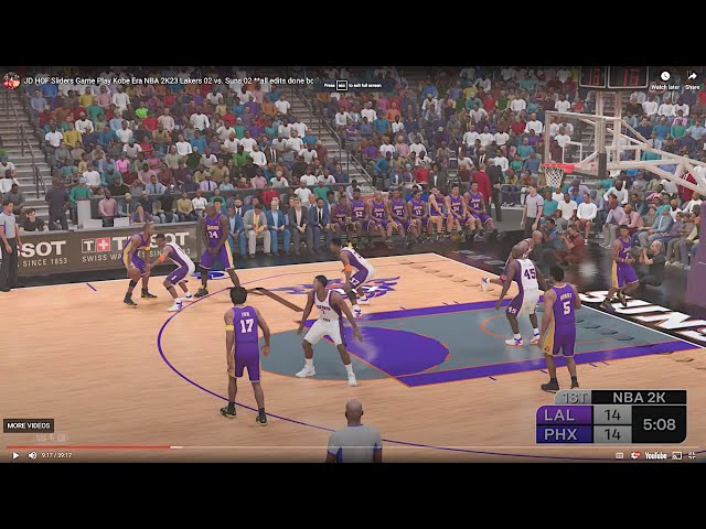 JD HOF Sliders Game Play Kobe Era NBA 2K23 Lakers 02 vs. Suns 02 **all edits done both teams
