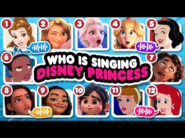 Guess Who's Singing 🎤🎙️🎶| Disney Song Quiz Challenge | Snow White, Elsa, Aladdin, Kena