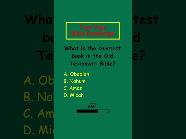 Shortest Book in Old Testament Bible?