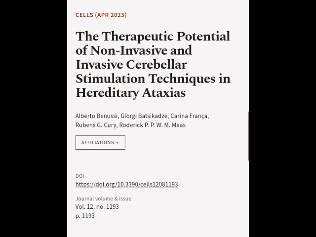 The Therapeutic Potential of Non-Invasive and Invasive Cerebellar Stimulation Techniq... | RTCL.TV