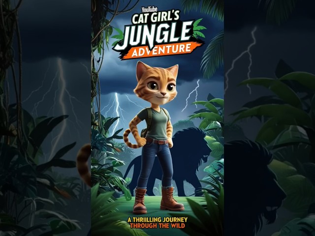 Cat Girl's Jungle Adventure😻 #cat #cute #lion
