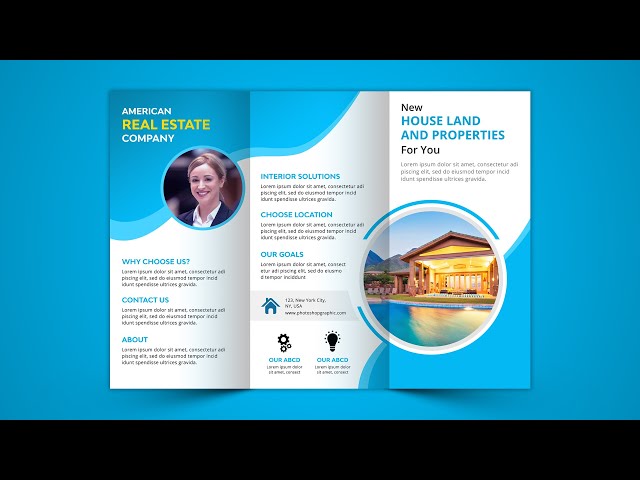 How to Design Print Ready Trifold Brochure  |  Photoshop Tutorial