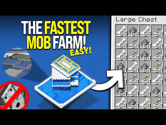 BEST MOB FARM In Minecraft Tutorial - EASY - 89,000/HR!
