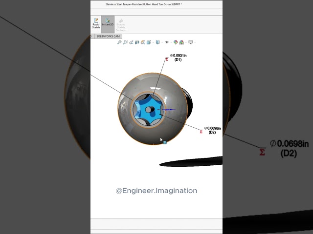 Tamper-Resistant Button Head Torx Screw | @Engineer.Imagination| #solidworks #shorts #trending #3d