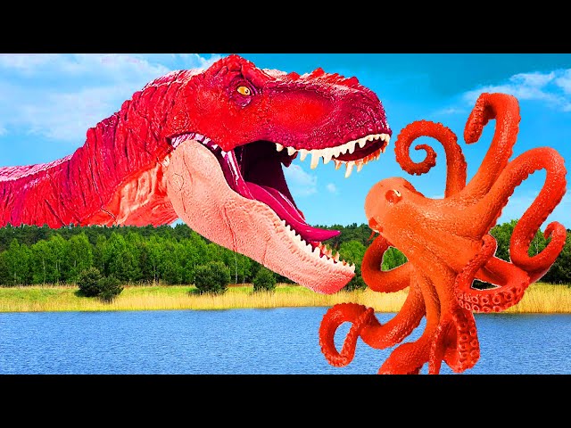 🔴Dinosaurs Jurassic Ev2:Megalodon VS T-Rex, Plesiosaurus, Giganotosaurus, Brachiosaurus, Carnotaurus