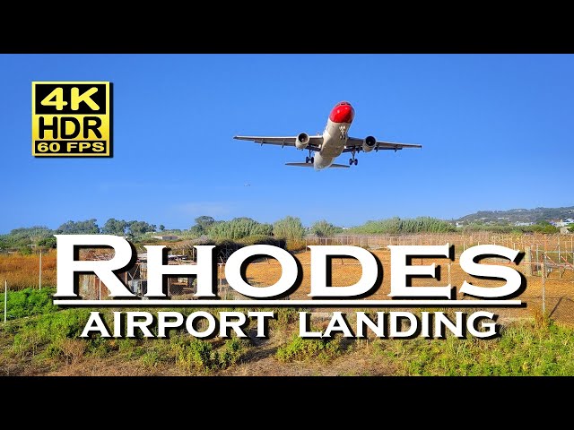 Rhodes airport landing - Greece in 4K 60fps HDR (UHD) Dolby Atmos 💖 The best places 👀 Walking tour