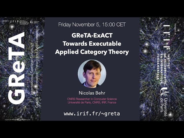 GReTA seminar #20: "GReTA-ExACT: towards Executable Applied Category Theory"