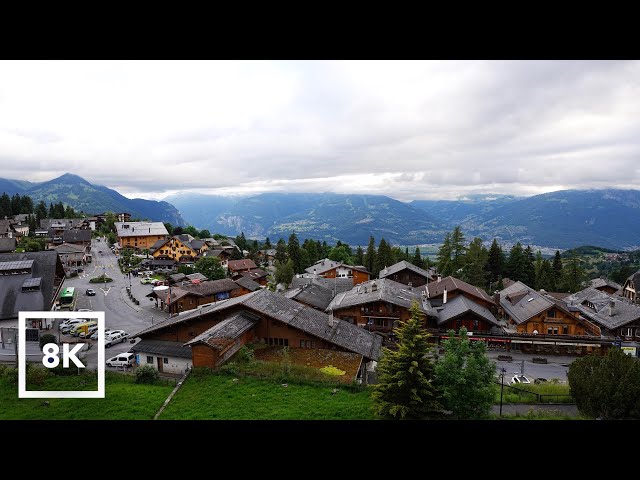 8K Villars-sur-Ollon , Switzerland Part 2 | Gorgeous Mountain View and Soundscape | 1 hour No loop