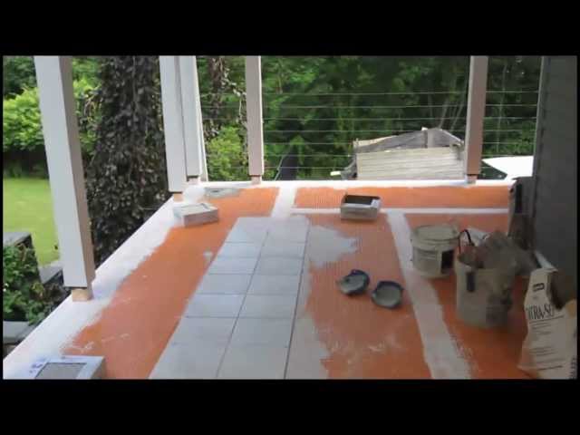How to install tile  on screened in two season room deck.