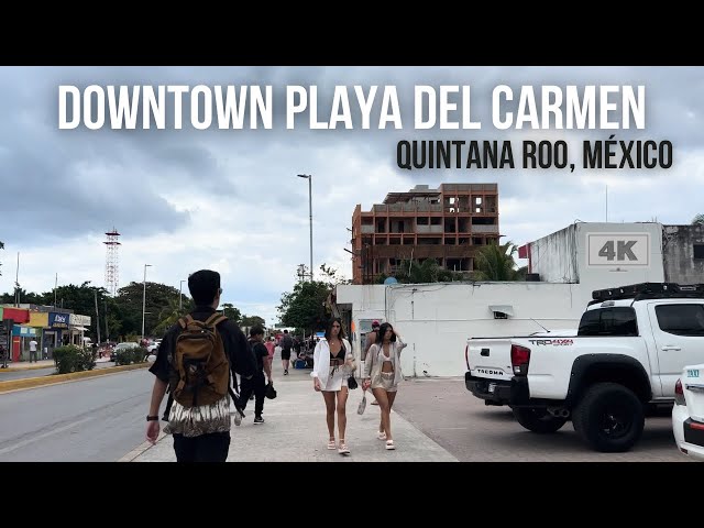 🥑Centro Playa Del Carmen🐚4K Virtual Walking Tour Downtown: Quintana Roo, México / February 2024 POV