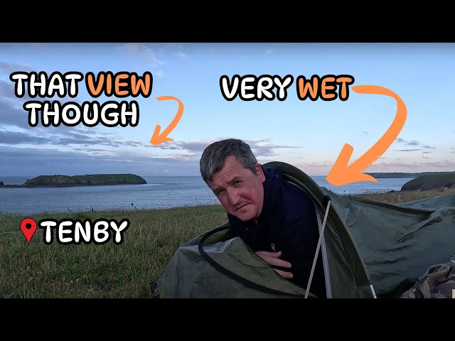 Extreme Camping Adventure: Pitching Tent Next To Military Range On Welsh Peninsula