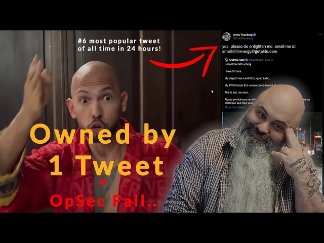 Greta Thunberg Takes Down Andrew Tate With 1 Tweet - OpSec Fails