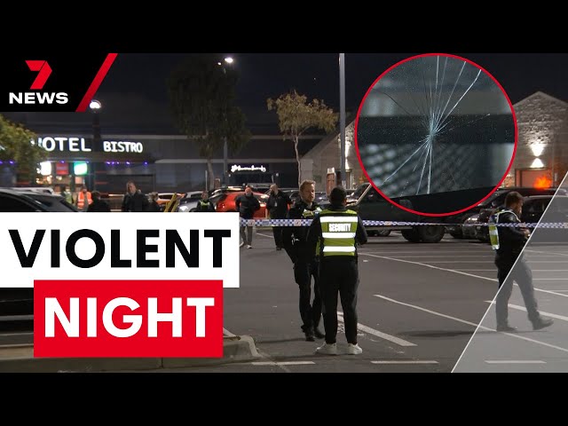 Families run for cover as shots ring out on violent night at Epping Plaza | 7 News Australia