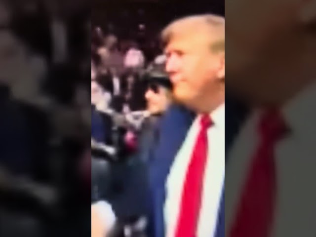 Former President Donald Trump arrives at Madison Square Garden last night  to see UFC 295! fights