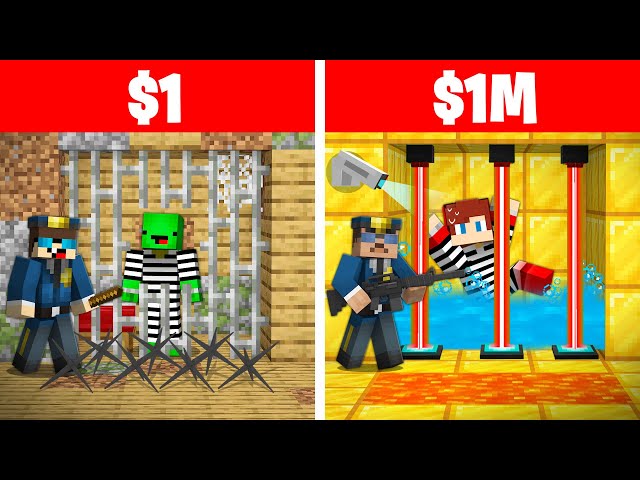 $1 VS $1,000,000 PRISON BREAK CHALLENGE in Minecraft - Maizen JJ and Mikey