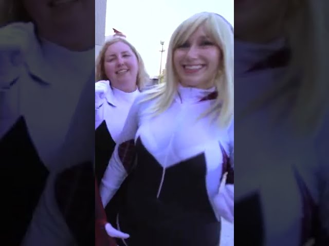 Spider-Man & Spider-Gwen Cosplayers join to party in the Spiderverse!
