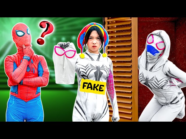 Spiderman in Real Life: Real Woman spider vs fake Woman spider | Will Red spider realize? (Action)