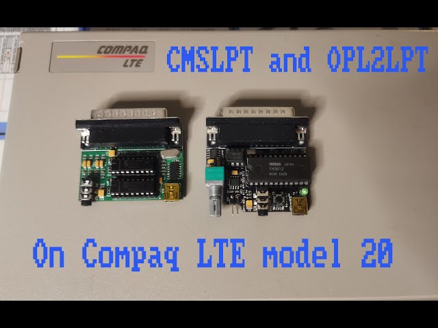 Playing MIDI using DOSMid with CMSLPT and OPL2LPT on Compaq LTE