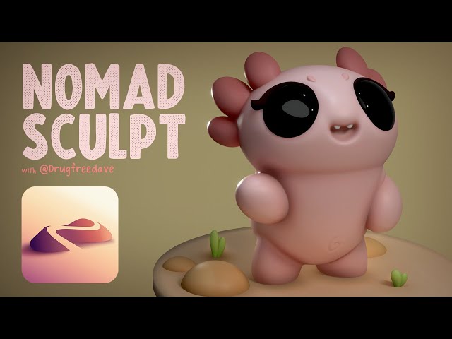 Nomad Sculpt Full Tutorial: BABY Axolotl | 4K (Nomad v1.76)