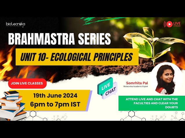 Brahmastra series - CSIR NET Unit 10- Ecological Principles Q&A Discussion