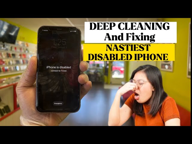 Deep cleaning the nastiest DISABLED #iphone and case I’ve ever seen 🤢🤮 #asmr #gross #nasty #hair