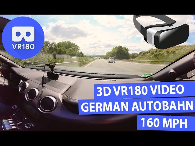 Ford Mustang GT 5.0 V8 - 160 MPH ON THE GERMAN AUTOBAHN (VR180 3D Experience)