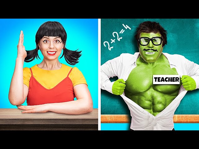 Squid Game Doll at SUPERHERO School - Students VS Teachers at College | Funny story by La La Life