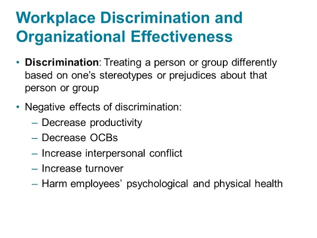 Organizational Psychology - Lecture 2 - Part 1 - Discrimination & Organizational Effectiveness