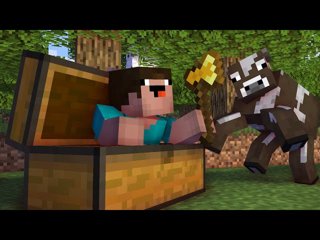 NOOB vs Chest and Crazy COW - Minecraft Animation Ep4