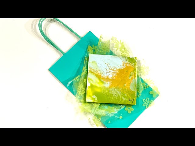 #126 Fluid Art Acrylic Pouring on Tile as Gifts!  Easy Fluid Pour Art you CAN do! Art for Beginners!