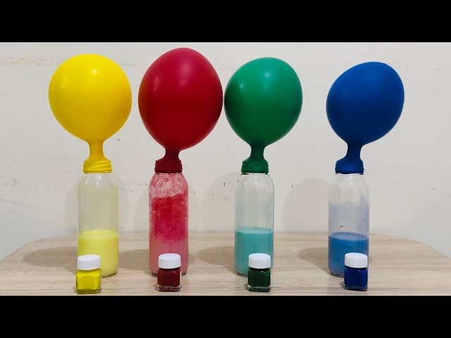 Red blue green yellow. Balloons experiment. @jjtoysxoxo  subscribe.