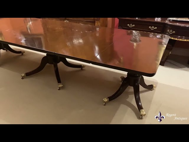 Antique George III Regency Flame Mahogany Dining Table