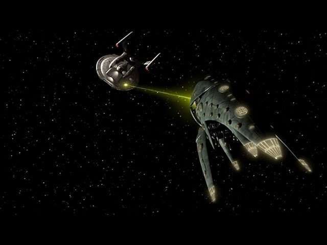 Romulan Drone ship battles Enterprise