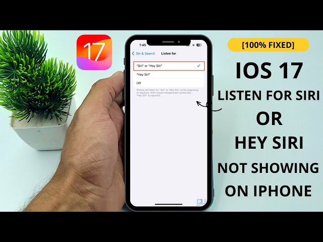 iOS 17 - Listen for Siri Or Hey Siri Not Showing On iPhone