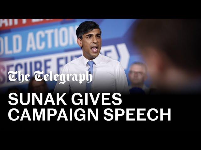 Rishi Sunak speaks at London campaign event