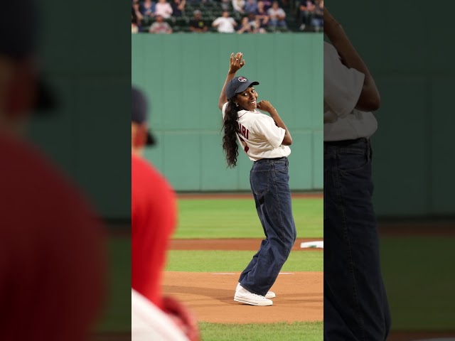 Ayo Edebiri Throws First Pitch at Fenway Park!