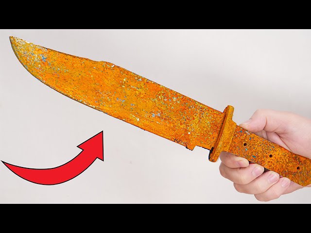 Super Rusty Bowie Knife Restoration