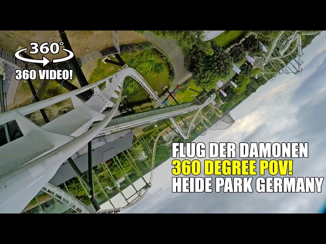 Flug der Damonen 360 Degree POV B&M Wing Rider Roller Coaster Heide Park - Filmed w/ Giroptic 360