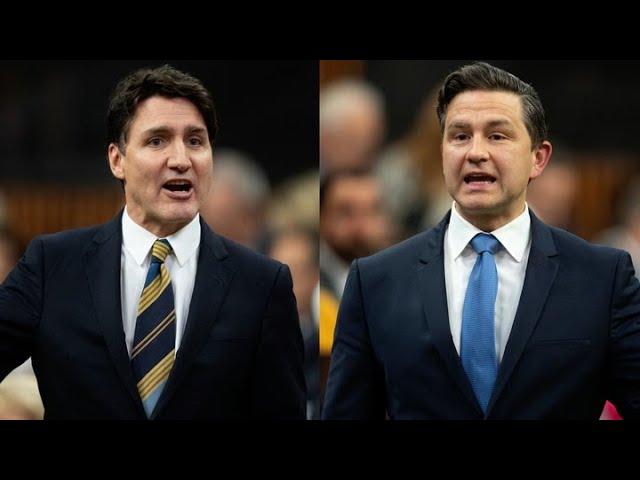 CAUGHT ON CAMERA: Pierre Poilievre and Justin Trudeau battle over Liberal tax hike