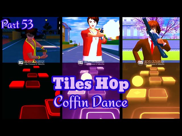 Sakura School Simulator vs Tiles Hop EDM Rush - Part 53 | Coffin Dance Song Cover