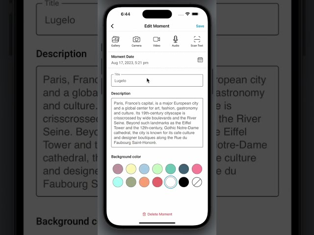 How To Edit Moments To Your Journal : Lugelo Mobile App