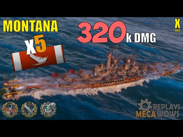 Montana 5 Kills & 320k Damage | World of Warships Gameplay