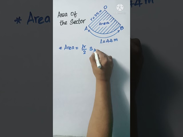 Area of the sector using arc length and radius.  #shorts #like #subscribe.