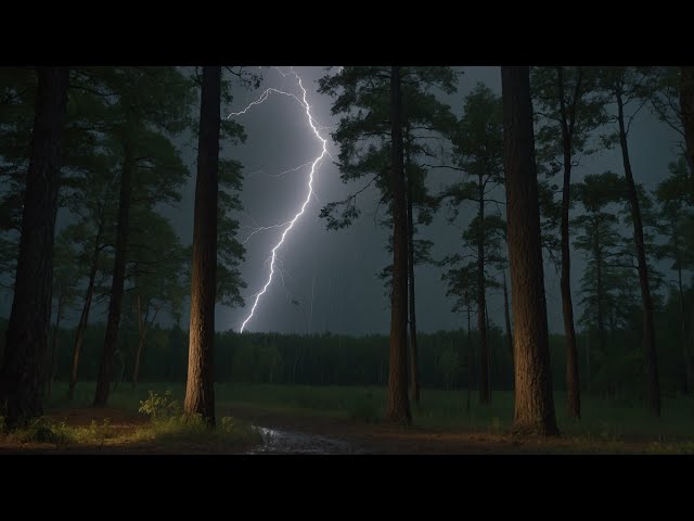 ASMR - Woodland Rainstorm: Calming Thunder and Rain (With changing background)
