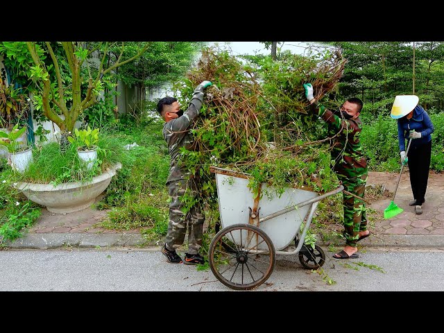 We Happily Volunteered to Help the Café Owner Clear the Overgrown Weeds Along the Roadside